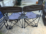 Two Bass Pro Folding 3-Legged Chairs w/Carry Bags