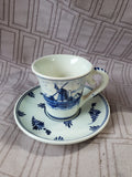 Vintage Delft Blauw Windmill Demitasse and Saucer Set