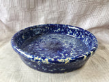 Bennington Blue Pottery Spongeware Deep Dish Pie Pan (AAA)