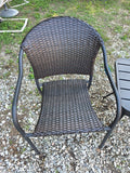 3-Piece Aluminum and Wicker  Outdoor Patio Set, Chairs(2) and Side Table