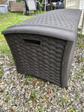Brown Suncast Basket Weave Plastic Deck Box