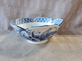 Blue and White Asian Inspired Lotus Bowl