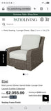 Ebel Hand Woven HDPE Wicker 3-Piece Swivel Lounge Chair/Ottoman Set w/Cushions