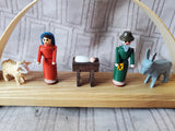 Erzgebirgische Hand Made Wooden Nativity Scene Candle Arch