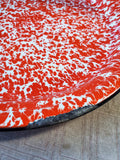 Red and White Enamel Serving Platter