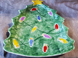 Bloomingdale's Italian Pottery Christmas Tree Dish