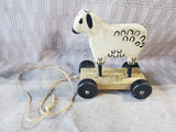 Primitive Wooden Sheep Pull Toy