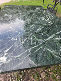 Patio Dining Set - Gorgeous Green Marble Slab w/Black Metal Table Base and Chairs(4)**EXTREMELY HEAVYWEIGHT ITEM, PLEASE SEE PICKUP POLICY**