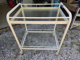 2-Tier Rolling Beverage Cart w/Glass Shelves