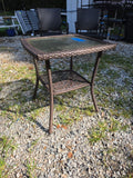 2-Tier All-Weather Wicker Side Table