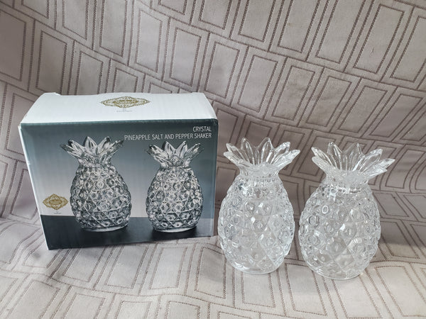 Shannon Crystal Pineapple Salt and Pepper Shaker Set (2 SETS AVAILABLE PRICED INDIVIDUALLY AT $12 EACH)