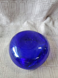 Hand Painted Blue Glass Ashtray