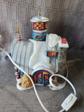 Department 56 North Pole Series "Reindeer Flight School" Lighted House WORKS