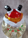 Santa Going Down the Chimney Glitter Globe WORKS