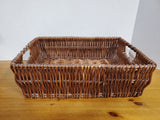 Rectangular Woven Dark Wicker Basket