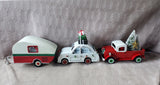Lot of 3 Metal Christmas Car Figurines