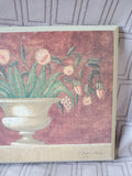 Wooden Red Floral Wall Plaque