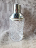 Heavy Clear Glass and Metal Cocktail Shaker