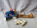 Ladie and Friends Lizzie High Boy on Bench with Dog Doll