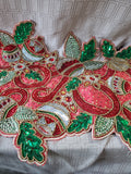Embroidered and Beaded Table Runner