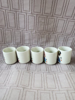 Set of 5 Japanese Porcelain Sake Cups