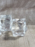 Lot of 3 Clear Acrylic Ice Cube Figurines