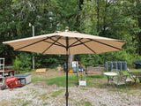 8' Sunbrella Tan Fabric Sun Umbrella