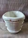 White Glazed Ceramic Oblong Planter