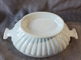 California Pottery White Soup Tureen with Ladle