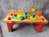 Vintage Wooden Playskool Workbench with Accessories