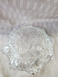 Vintage Clear Glass Fruit Pattern Serving Bowl