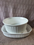 2 Piece Corning Ware "French White" Dish Lot