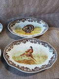 Set of 4 Spode "Woodland" Turkey and Pheasant Pickle Dishes