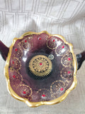 Italian Art Amethyst Glass Basket