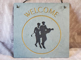 Carved Stone "Welcome" Stone