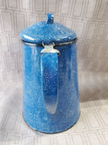 Blue Speckled Enamelware Coffee Pot