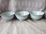 Set of 12 Blue and White Pedestal Rice Bowls