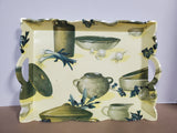 Rectangular Plastic Olive Oil and Garlic Serving Tray