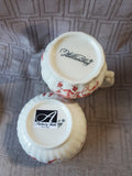 Andrea by Sadek Williamsburg Red Floral Creamer and Sugar Set