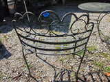 Vintage Wrought Iron Curved Bench