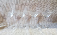 Set of 4 Clear Glass Martini Glasses