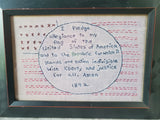 Framed Embroidery United States Pledge of Allegiance