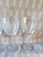 Set of 4 Clear Glass Wine Glasses