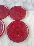 Shannon by Godinger Dublin Collection Set of 4 Red Crystal Coasters