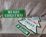 Pair of Metal Christmas Signs (A)