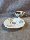 Bavaria Germany White and Gold Toned Demitasse and Saucer Set (A)