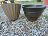 Two Plastic Planter Pots