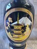 The Art of Chokin 24k Gold Paint and Black Ceramic Vase (2 AVAILABLE PRICED INDIVIDUALLY AT $18 EACH)