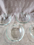 Set of 6 Clear Glass Apple Shaped Snack Bowls
