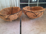 Two Hanging Wire Planters w/Liners-B